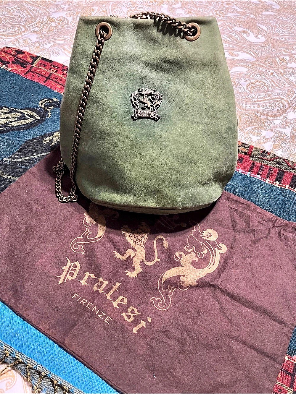 Pratesi Shoulder Bag in Green & Brown